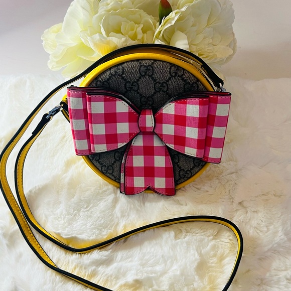 Gucci‎ Kids GG|Supreme Mini Crossbody Bag Beige Canvas Leather|Authentic - Picture 4 of 13